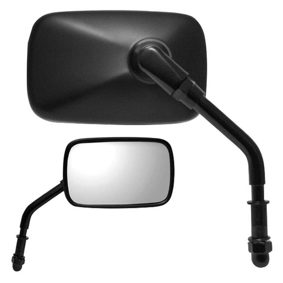 K Source 941095BP - 4-1/8" x 2-1/2" Foldaway Left Side Rectangular Matte Black Mirror