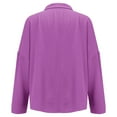thumbnail image 6 of Tiqkatyck Womens Summer Tops for Women Trendy Women's Single Breasted Pleated Lapel Collar Shirt Women's Solid Color Sleeve Top Linen Shirts for Women Going Out Button Down Shirt Purple XXXXL, 6 of 9