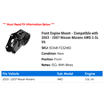 thumbnail image 2 of Front Engine Mount - Compatible with 2003 - 2007 Nissan Murano AWD 3.5L V6 2004 2005 2006, 2 of 2