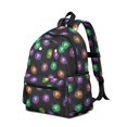 thumbnail image 2 of Galaxy Cat Head Black Pattern Cute School Backpack with Padded Back and Adjustable Shoulder Straps 13.4"x11"x4.7", 2 of 5