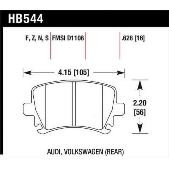 Hawk Audi A3 / A4 / A6 Quattro Performance Ceramic Rear Brake Pads Fits select: 2011-2015 VOLKSWAGEN TIGUAN, 2015 VOLKSWAGEN GTI