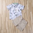 thumbnail image 4 of xiaxaixu T-Shirt à Manches Courtes Imprimé Cocotier pour Bébé Garçon + Shorts Kaki, 4 of 8