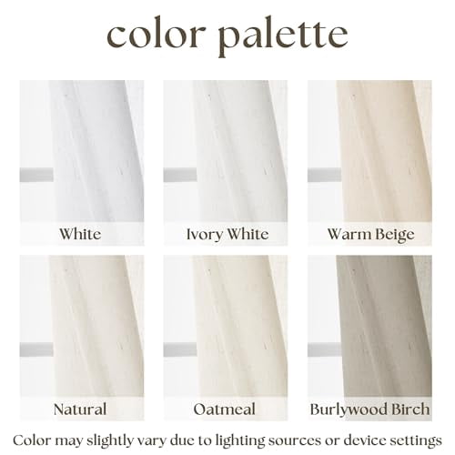 Light Filtering Semi Sheer Linen Curtain Panels for Small Windows, 36x24 Inch Natural Cafe Curtains with Dual Rod Pocket for Kitchen Basement Front Door, 2 Panels Boho Tier Style
