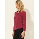thumbnail image 3 of Allegra K Blusa de gasa sólida de manga larga para oficina de trabajo para mujer Vino rojo XL, 3 of 5