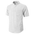 thumbnail image 3 of Fexilor Men's Short Sleeve Button Henley Shirts, Stand Collar Casual and Dress Tops with Pocket, 3 of 8