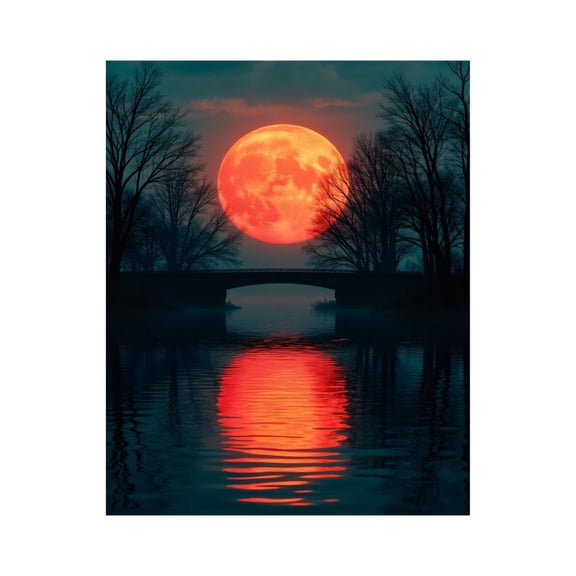 Paint by Numbers Kit for Adults, Moonlit Bridge Reflected Waters Paint by Numbers, Easy Paint by Numbers Kit for Adults Beginner, DIY Adult Paint by Number Kits on Canvas, 12x16in Home Decor