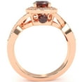 thumbnail image 3 of Three Stone Lab-Created Ruby Diamond Peekaboo Halo Engagement Ring In 14k Rose Gold, 3 of 6