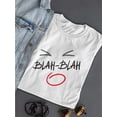 thumbnail image 3 of Blah Blah Cute Face T-Shirt Women -Image by Shutterstock, Female Large, 3 of 4