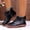 Black, variant on Women Fold Over Ankle Boots, Side Zipper Soft Faux Leather Short Booties, Flat Non-Slip Rubber Sole Comfort Casual Chelsea Boots Wine 5.5(36)