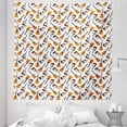 thumbnail image 1 of Guitar Tapestry, Realistic Illustration Classic and Electric Instruments Entertainment, Fabric Wall Hanging Decor for Bedroom Living Room Dorm, 5 Sizes, Pale Orange Brown White, by Ambesonne, 1 of 1
