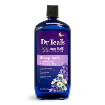 Dr Teal's Foaming Bath with Pure Epsom Salt,  Bath with Melatonin & Essential Oils, 34 fl oz.