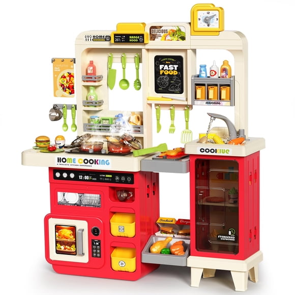 Set de cocina para niños Pupu Pig con estufa, parrilla, fregadero y accesorios