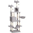 thumbnail image 1 of 81" Large Cat Tree w/ Scratching Posts, Condos, Beds, Hammocks, Jumping Platforms, Toy Balls, Rope Cat Toy, Light Grey, 1 of 6