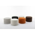 thumbnail image 6 of 007-Velvet Fabric Storage Round Ottoman Footstool With Wooden Shelving,Ivory, 6 of 9