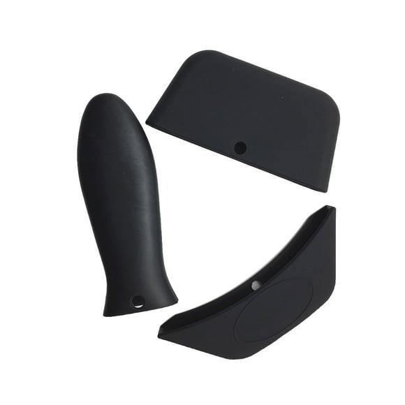 Billuyoard Protector de mango de 3 piezas, antideslizante, antideformación, manga de agarre de sartén, accesorio de cocina resistente al Herramientas y accesorios para hornear Negro