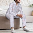 thumbnail image 5 of Mens Pajamas Set - Cute Axolotl Love Purple Soft Notched Collar Pajamas for Men Long Sleeve Men's Sleepwear pjs Sets with Pockets, 5 of 5