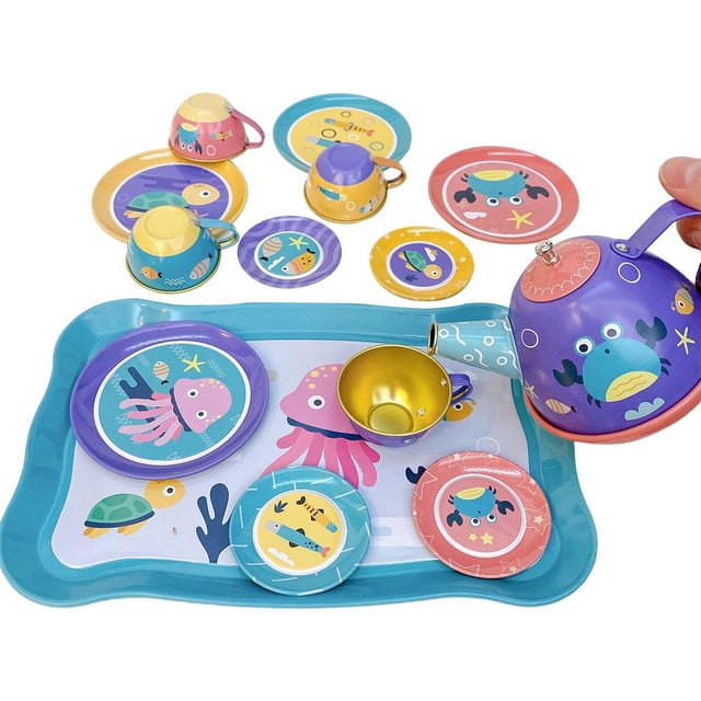 Juguetes Juego de Té Py Comida Y Accesorios de Cocina con Accesorios de Juego de océanos de 14pcs Sunnimix Jugar juguetes de casa