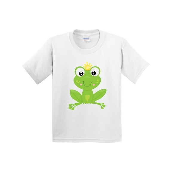 Inktastic Cute Frog, Green Frog, Crown, Frog Prince Youth T-Shirt