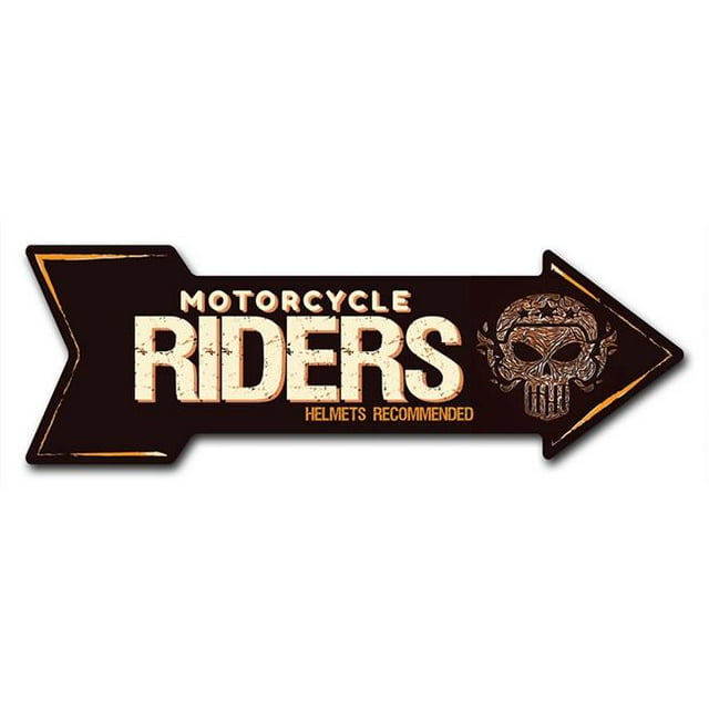 SignMission D-A-8-999726 8 x 24 in. Indoor & Outdoor Decor Direction Sticker Vinyl Wall Decals - Motorcycle Riders - 24 in.