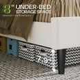 thumbnail image 3 of Merluxy Queen Bed Frame with Adjustable Headboard, Velvet Upholstered Platform Bed with Thick Backrest /No Box Spring Needed, Cream, 3 of 9