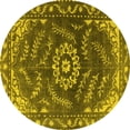 thumbnail image 1 of Ahgly Company Indoor Round Oriental Yellow Industrial Area Rugs, 7' Round, 1 of 4