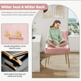 thumbnail image 3 of Restworld Velvet Dining Chairs Set of 6, Modern Upholstered Dining Chairs with Gold Metal Legs,Tufted Dining Chairs for Living Room, Bedroom, Kitchen,Pink, 3 of 7