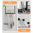 thumbnail image 2 of Broom Holder Over The Door - 304 Stainless Steel Mop and Broom Holder Wall Mounted or Hanging Over The Door with Hooks - Broom Hanger, Broom Storage Tool Organizer for Garage Closet Laundry, 2 of 8