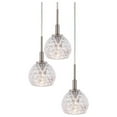 thumbnail image 2 of Woodbridge Lighting Elise 3-Light Mercury Glass & Steel Pendant in Nickel/Bronze, 2 of 5