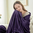 thumbnail image 2 of IR Imperial Rooms Fleece Bed Throw Blanket, Plush, Travel and Couch Fuzzy, Cozy Washable Ultrasoft Throw Size Purple, 2 of 13