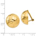 thumbnail image 3 of Auriga Fine Jewelry 14K Yellow Gold 18mm Hammered Non-pierced Stud Earrings for Women, 3 of 5