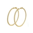 thumbnail image 5 of Rachel Koen Inside Out Diamond Hoop Earrings 14K Yellow Gold 2.98cttw 2 inches, 5 of 5