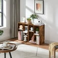 thumbnail image 4 of VECELO 2-Tier Bookcase with Storage Shelves, 21.3" Modern Bookshelf for Organizer Display Stand Home Office, Vertical or Horizontal, Brown, 4 of 7