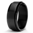 thumbnail image 2 of Men's Black Stainless Steel Spinner Fidget Ring Anxiety Band 8MM, 2 of 6