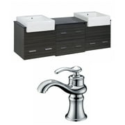 73.5-in. W Wall Mount Dawn Grey Vanity Set For 1 Hole Drilling Black Galaxy Top