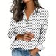 thumbnail image 3 of Camisetas de Manga Larga para las Mujeres Impreso Casual Suelto Cardigan Poliéster Longitud Regular de las Mujeres Larga Chaqueta de Invierno sin Capucha, 3 of 5