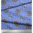 thumbnail image 2 of Soimoi Blue Rayon Fabric Floral Wreath Geometric Fabric Prints By Yard 58 Inch Wide, 2 of 5