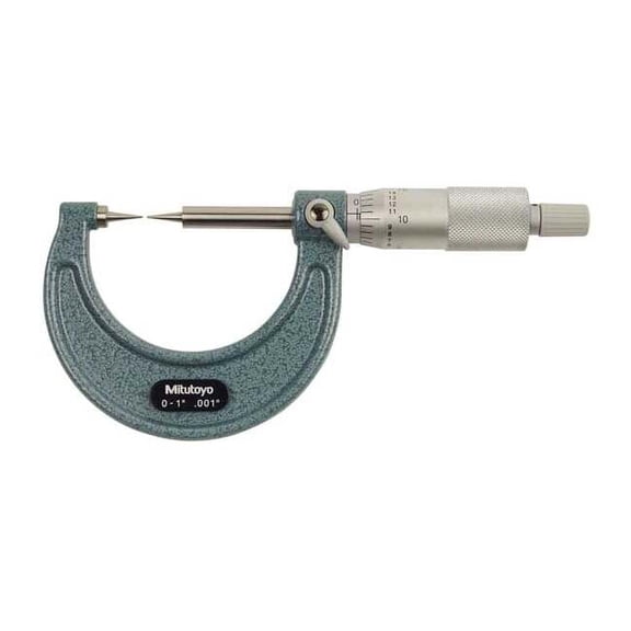Mitutoyo Point Micrometer,0 to 1",15 Deg Steel 112-177