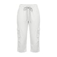 thumbnail image 6 of PBFRDSJ Womens Capris with Pockets Loose Casual Cargo Hiking Pants Outdoor Golf Drawstring Capris, 6 of 6