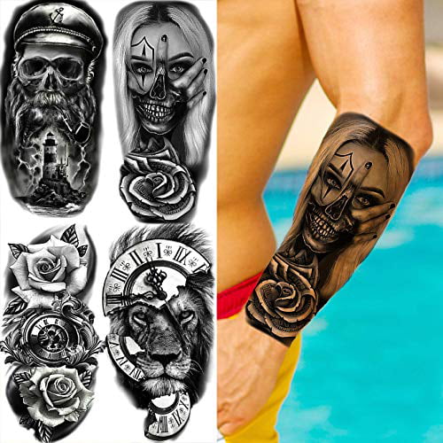 Bilizar 63 Sheets Tribal Wolf Lion Tiger Temporary Tattoos For Men Women  Adults Scary Halloween Skull Gangster Fake Tattoo Stickers Kids Small 3D  Realistic Tattoos Thigh Arm Neck Elephant Warrior  Amazoncouk