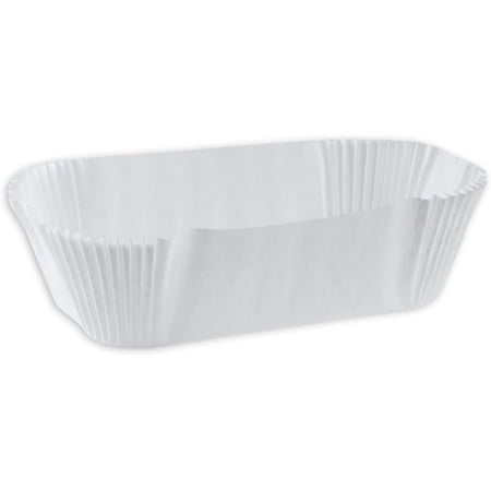 6OB(50PCS), 7x3x2-Inch White Oblong eclair Paper Baking Cups