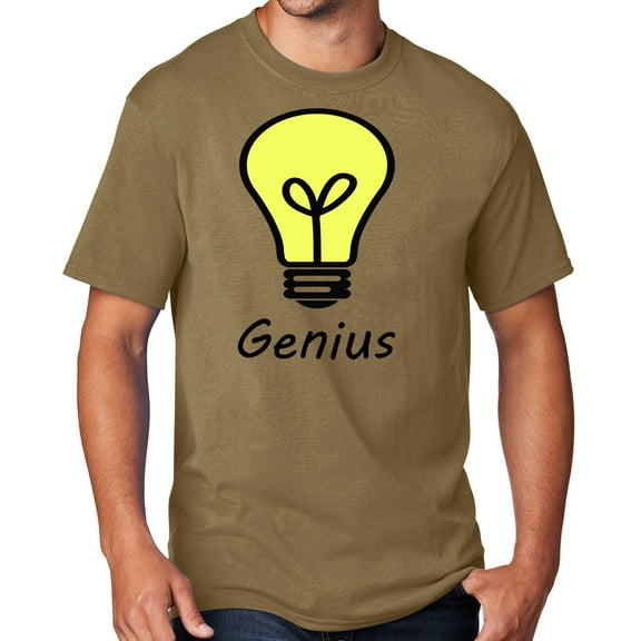 Men's Genius Lightbulb T-shirt, 5XL Coyote Brown