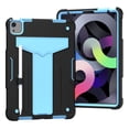 thumbnail image 1 of Pour iPad Air 4e Gén 2020, Étui pour Tablette iPad 5e Gén 2022, Dos Rigide en Silicone, Protection Robuste avec Support Intégré pour iPad 4e/5e 10.9 Pouces, Noir+bleu, 1 of 4