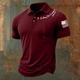 thumbnail image 3 of Patriotic Polo Shirts Men American Flag Print Short Sleeve Lapel Collar V Neck Tshirts 4th Of July Patriotic Star Relaxed Fit Daily Wear T-Shirt, L, #01 Wine, 3 of 3