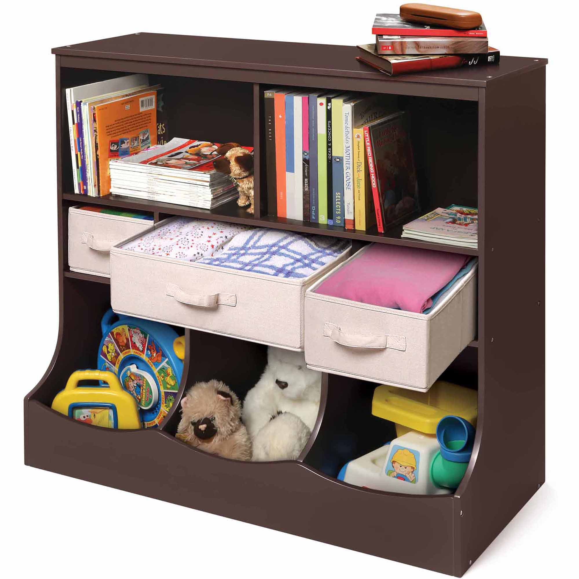 Badger Basket Combo Bin Wooden Toy, Bin Storage Bookcase