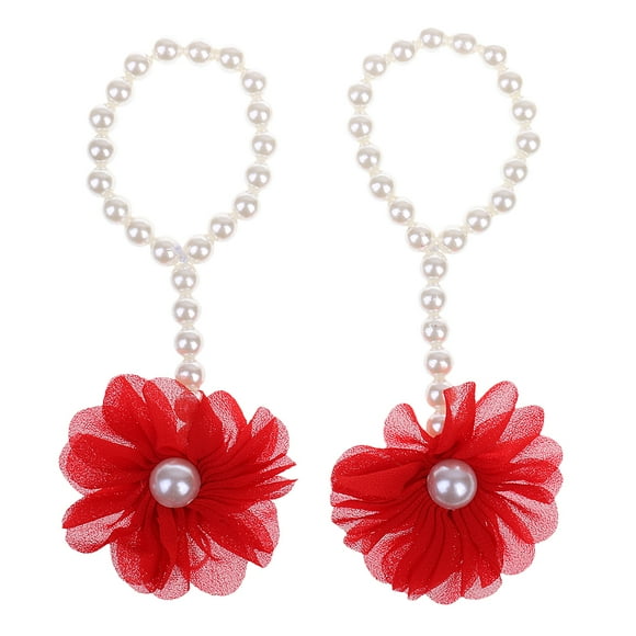 Bebé Perla Del Niño Descalzo Del Pie Flor De La Playa Sandalias Para El Tobillo De La Cadena Red Sunnimix Tobillera