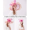 thumbnail image 2 of Women Derby Hat Church Tea Party Fascinators Wedding Organza Hats, 2 of 7