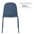thumbnail image 5 of Set of 2 Stackable Dining Kitchen Chairs Plastic Armless Side with Back Curved Round Shape Chrome Metal Legs Indoor Outdoor Patio Blue, 5 of 14