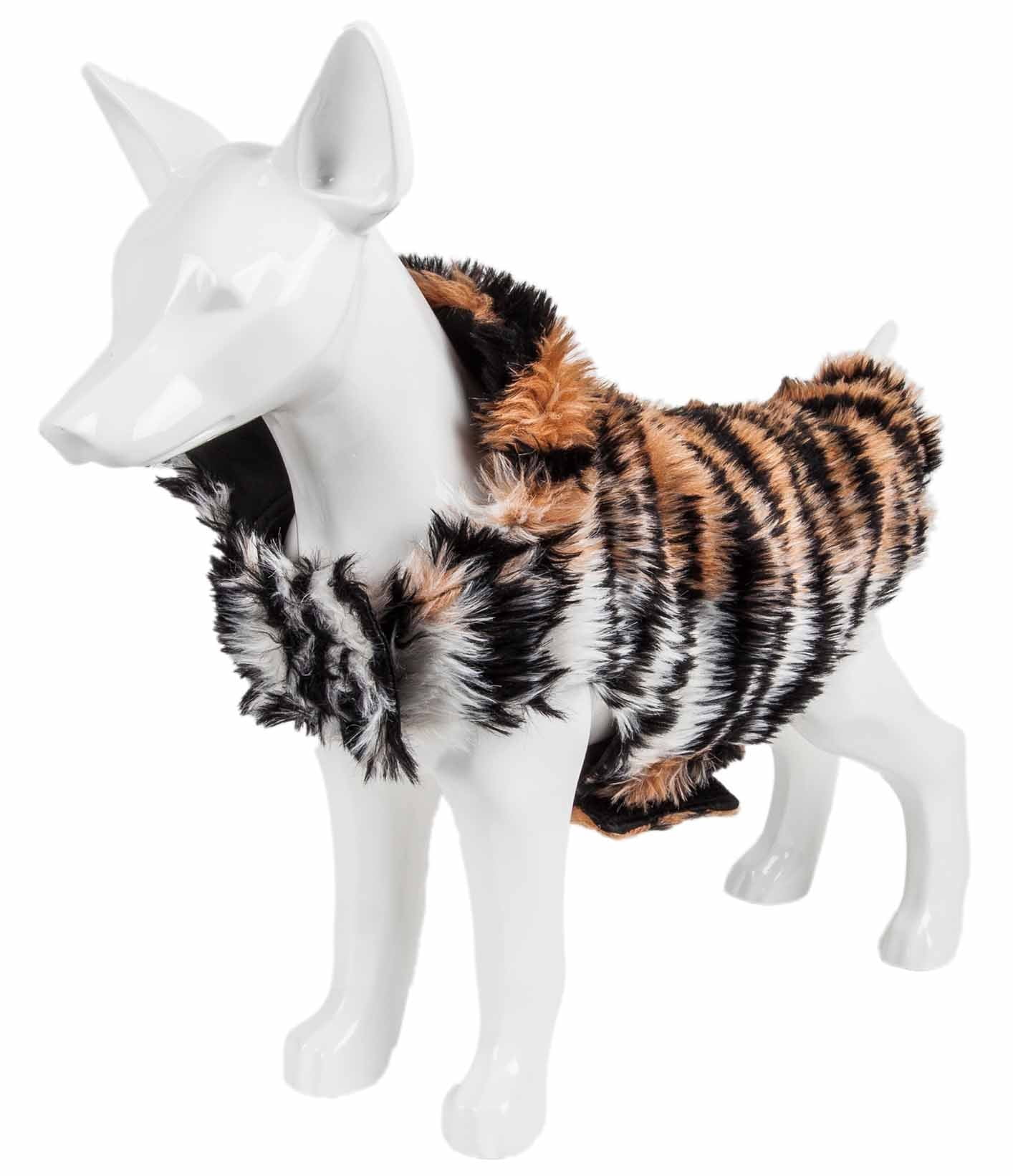 Pet Life ® Luxe 'Tigerbone' Tiger-Patterned Mink Fashion Fur Dog Jacket