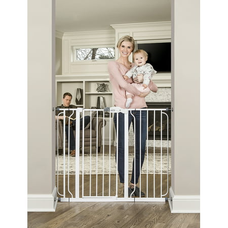 Regalo 38-Inch Extra Tall and 49-Inch Wide Walk Thru Baby Gate, Includes 4-Inch and 12-inch Extension Kit, 4 Pack of Pressure Mount Kit and 4 Pack of Wall Mount