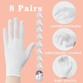 thumbnail image 3 of White Cotton Gloves for Dry Hands, Moisturizing Gloves Overnight, Eczema Gloves for Men and Women Hand SPA,Inspection Gloves for Jewelry Silver Coin Archive Serving Costume(8Pairs/16Pcs), 3 of 5